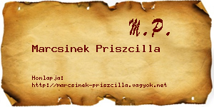 Marcsinek Priszcilla névjegykártya